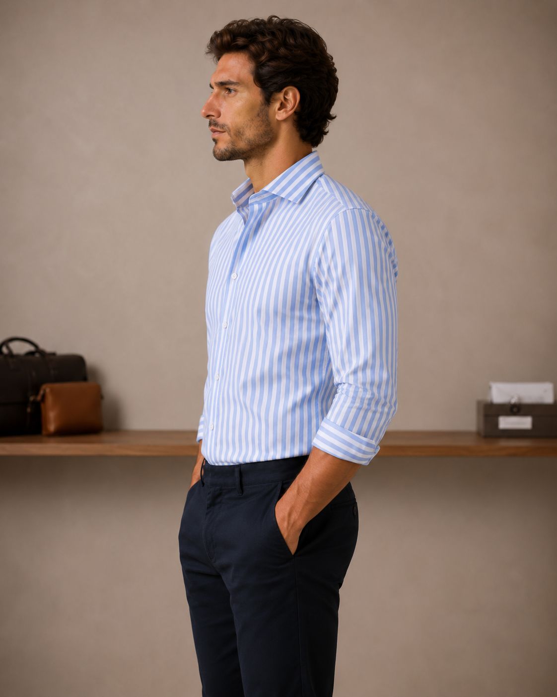 6535REGSPCE - CAMISA BREW CELESTE